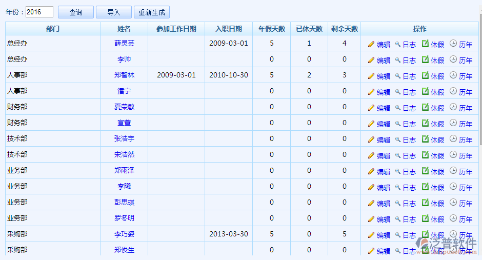 年假管理操作使用視屏