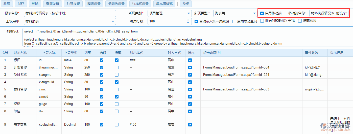 材料執(zhí)行情況表(按總計劃)啟用手機版