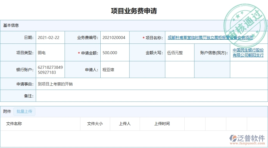 設(shè)備安裝工程項目管理系統(tǒng)在項目業(yè)務(wù)費申請中的核心功能