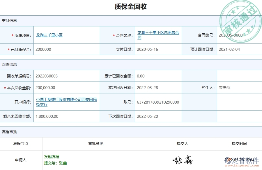 四、泛普軟件-弱電工程系統(tǒng)在質(zhì)保金回收管理中的應(yīng)用場(chǎng)景