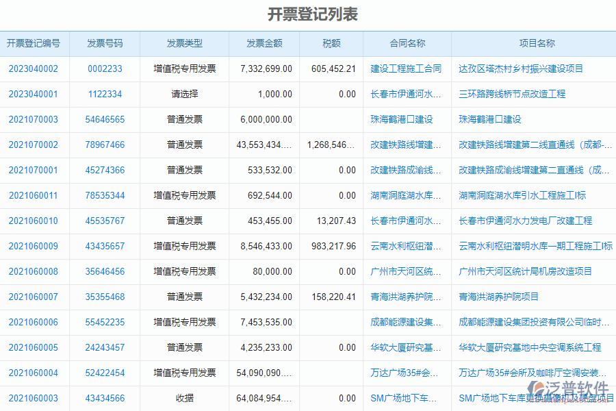 二、泛普軟件-幕墻工程系統(tǒng)提升企業(yè)開票登記管理的措施