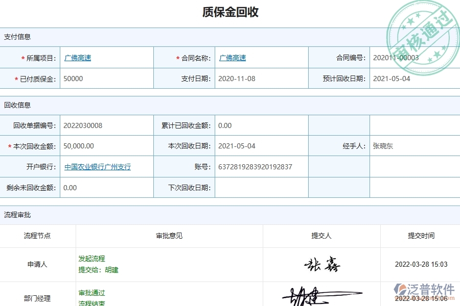 　二、泛普軟件-弱電工程系統(tǒng)對(duì)企業(yè)質(zhì)保金管理的作用