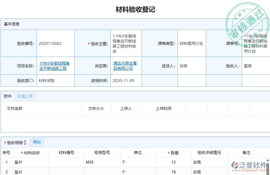 三、泛普軟件-機電工程企業(yè)在材料驗收登記中的框架設計思路