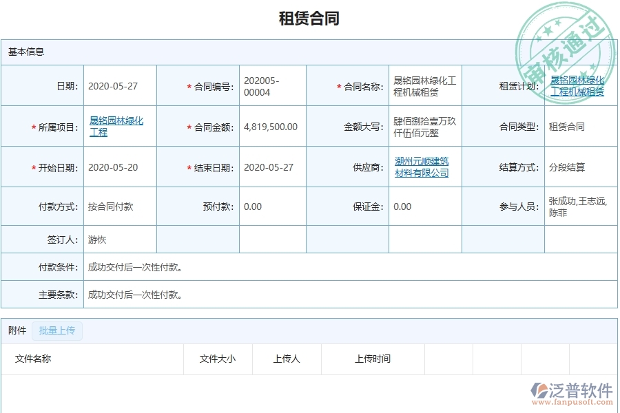 四、泛普軟件-幕墻工程管理系統(tǒng)在租賃合同中的解決方案