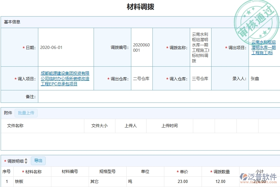 三、泛普軟件-材料調(diào)撥在機(jī)電工程企業(yè)中有哪些優(yōu)點(diǎn)和長處