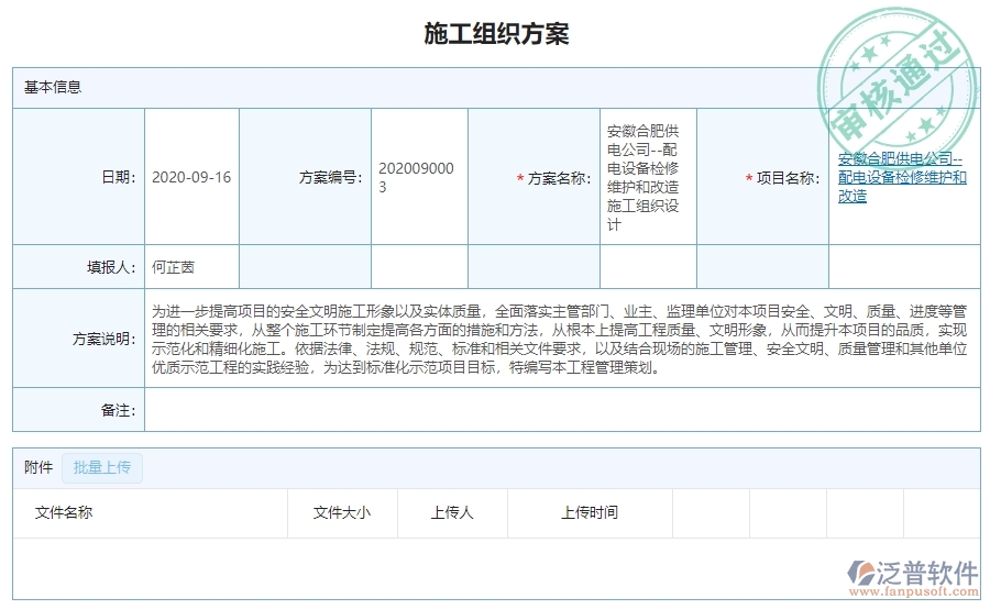 三、泛普軟件-機電工程企業(yè)管理系統(tǒng)的施工組織方案的管控點