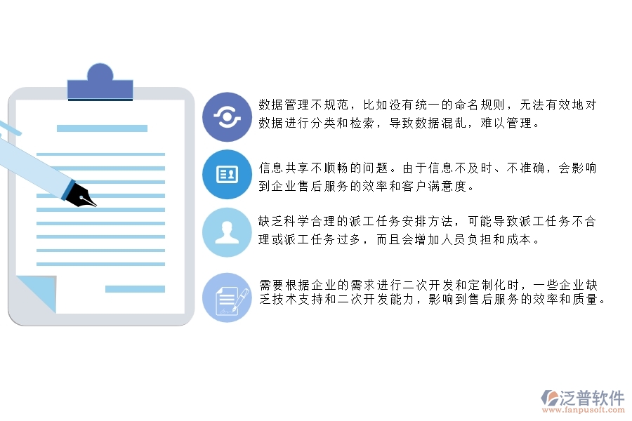 需要根據(jù)企業(yè)的需求進(jìn)行二次開發(fā)和定制化時(shí)，一些企業(yè)缺乏技術(shù)支持和二次開發(fā)能力，影響到售后服務(wù)的效率和質(zhì)量。