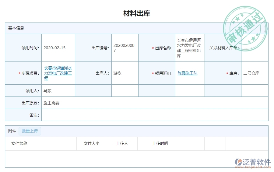 三、泛普軟件-機(jī)電工程企業(yè)管理系統(tǒng)中材料出庫明細(xì)查詢的核心功能