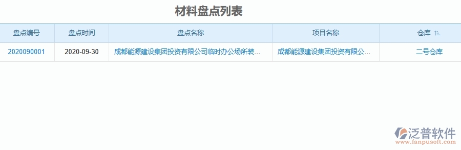 二、泛普軟件-機電工程企業(yè)管理系統(tǒng)的材料盤點為工程企業(yè)帶來四大管理革新
