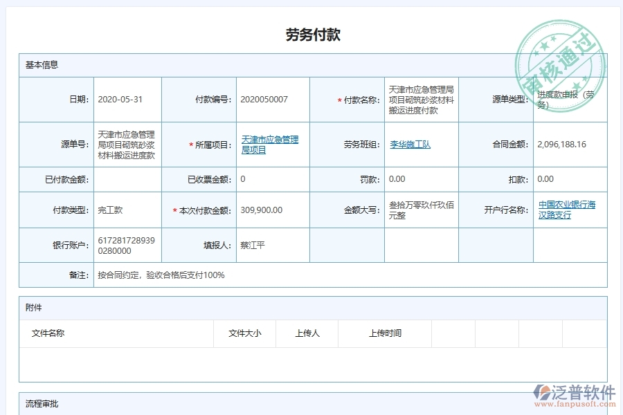 泛普軟件-弱電工程企業(yè)管理系統(tǒng)對于勞務費結算支付的管理作用體現(xiàn)在哪些方面