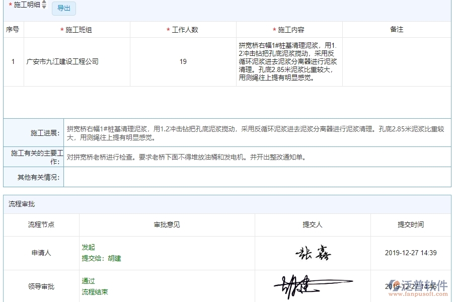 三、泛普軟件-公路工程企業(yè)管理系統(tǒng)中施工日志查詢管理的核心功能