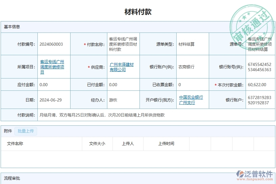 泛普軟件-幕墻工程項目管理系統(tǒng)在應付款匯總表中的方案