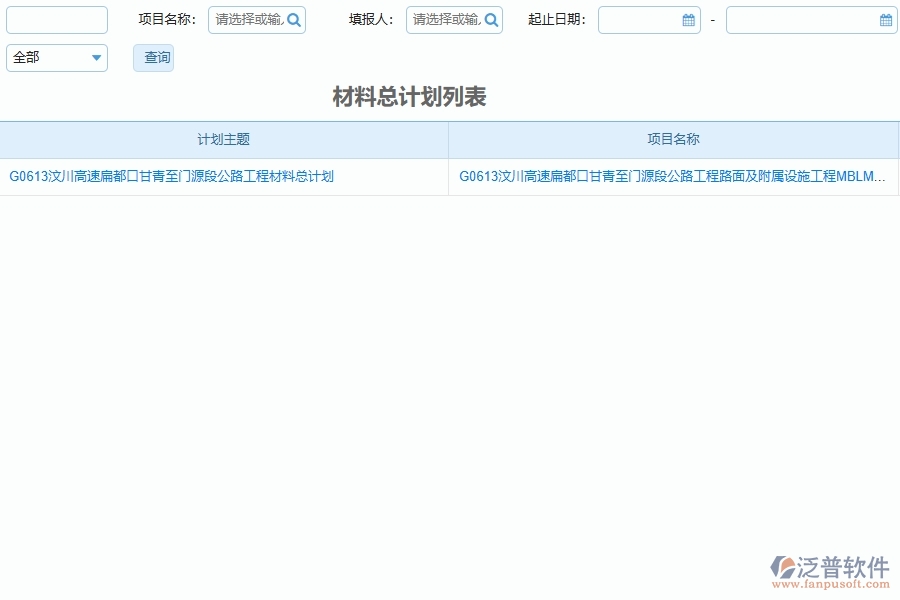 泛普軟件-路橋工程企業(yè)管理系統(tǒng)中材料全過(guò)程報(bào)表的注意事項(xiàng)