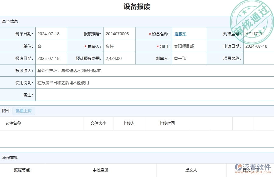 四、泛普軟件-設備報廢查詢在公路工程企業(yè)中有哪些優(yōu)點和長處