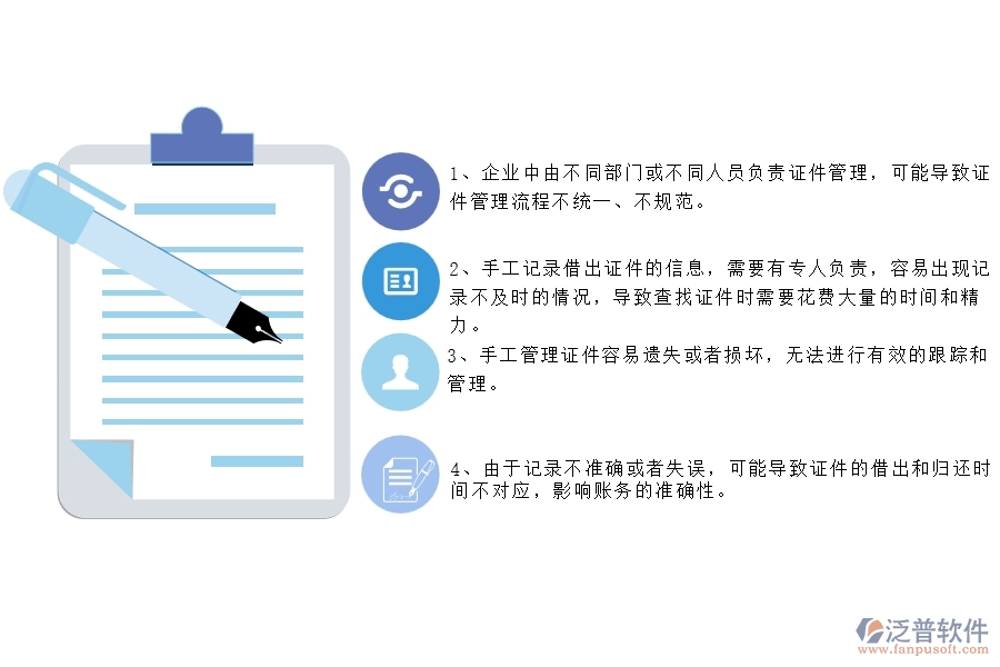 沒有使用系統(tǒng)之前，園林工程企業(yè)在證件借出列表的時(shí)候會(huì)遇到哪些問題