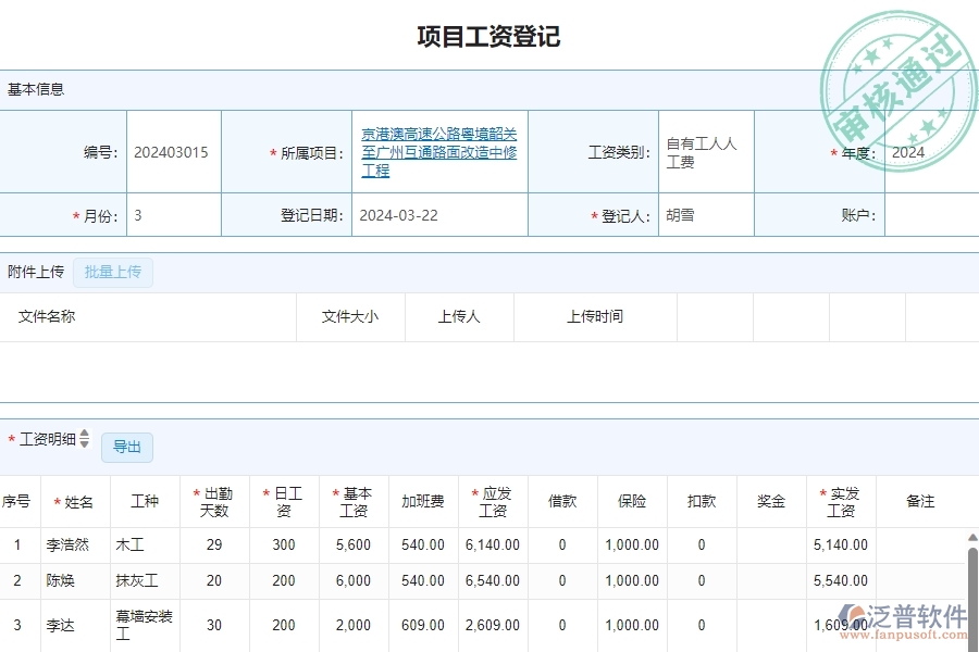 三、泛普軟件-公路工程項目工資列表管理系統(tǒng)對企業(yè)經(jīng)營的價值