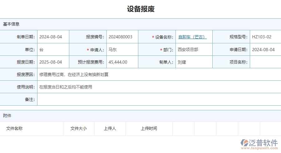 四、泛普軟件-安防工程管理系統(tǒng)在設(shè)備報廢中的應用場景