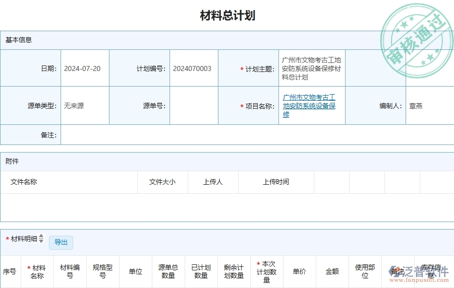 三、泛普軟件-安防工程企業(yè)管理系統(tǒng)有效提升企業(yè)材料總計劃列表的措施