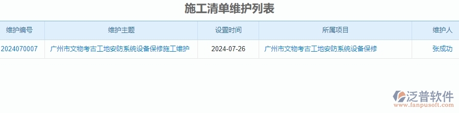三、泛普軟件-安防工程行業(yè)系統(tǒng)中施工清單維護管理的亮點
