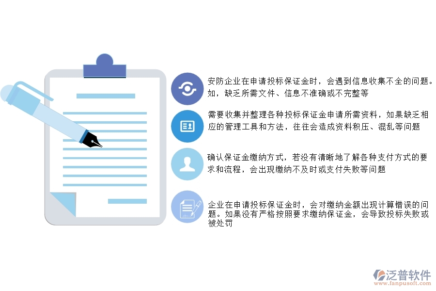 一、沒(méi)有使用系統(tǒng)之前，安防工程企業(yè)在投標(biāo)保證金申請(qǐng)列表的時(shí)會(huì)遇到哪些問(wèn)題