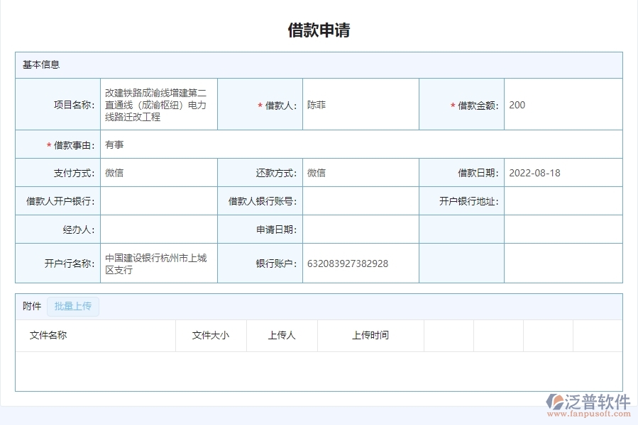 四、泛普軟件-安防工程管理系統(tǒng)在借款申請列表中的應(yīng)用場景