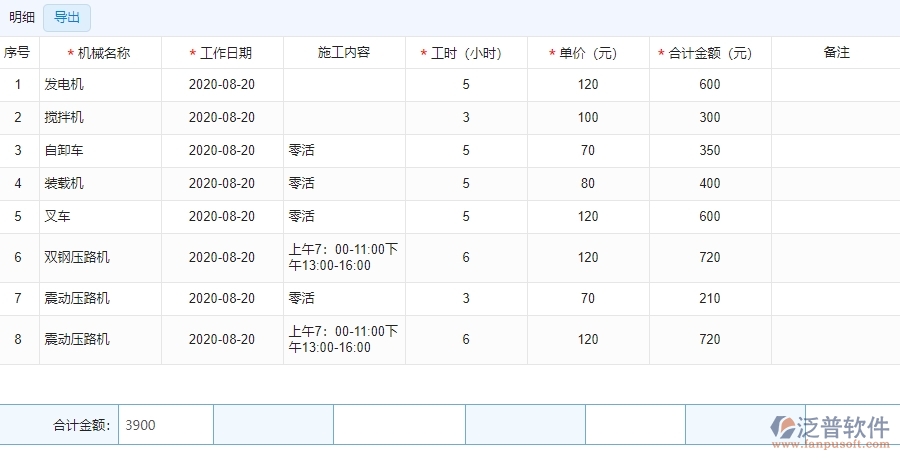 三、安防工程企業(yè)系統(tǒng)中使用泛普軟件機(jī)械費(fèi)管理的優(yōu)點(diǎn)