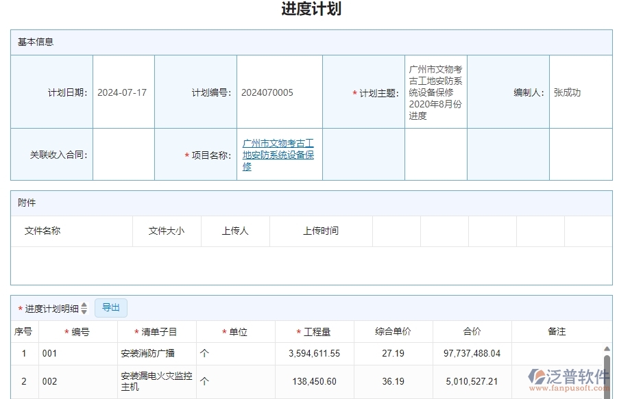 　二、泛普軟件-安防工程企業(yè)產(chǎn)值進(jìn)度計劃管理系統(tǒng)的管控點(diǎn)