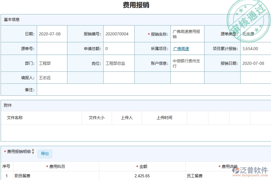 二、泛普軟件-公路工程企業(yè)管理系統(tǒng)中項(xiàng)目間接費(fèi)用報(bào)表的管控點(diǎn)及作用