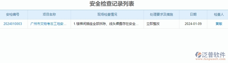 三、泛普軟件-安防工程項目管理系統(tǒng)中安全報表的單據(jù)樣式