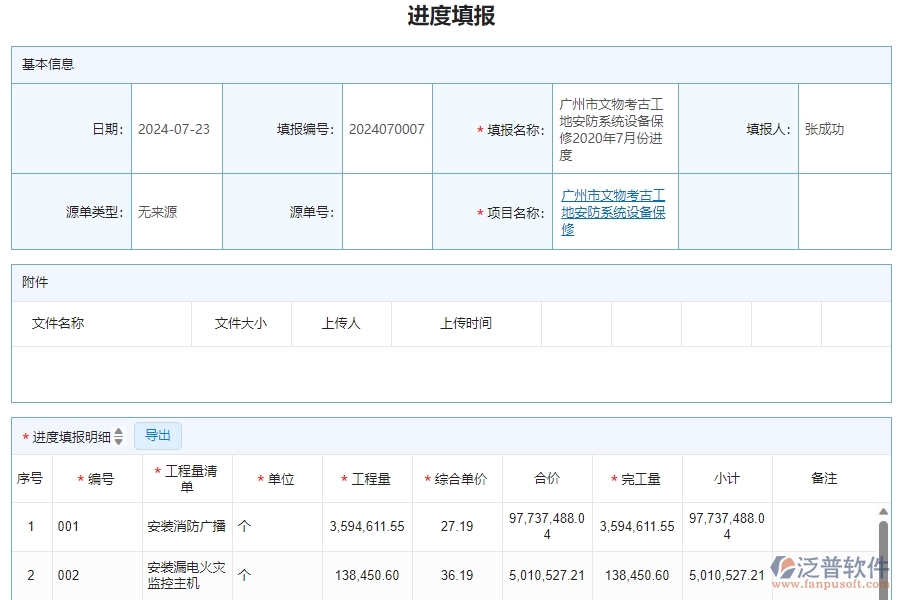 三、安防工程企業(yè)系統(tǒng)中使用泛普軟件進(jìn)度填報(bào)管理的優(yōu)點(diǎn)