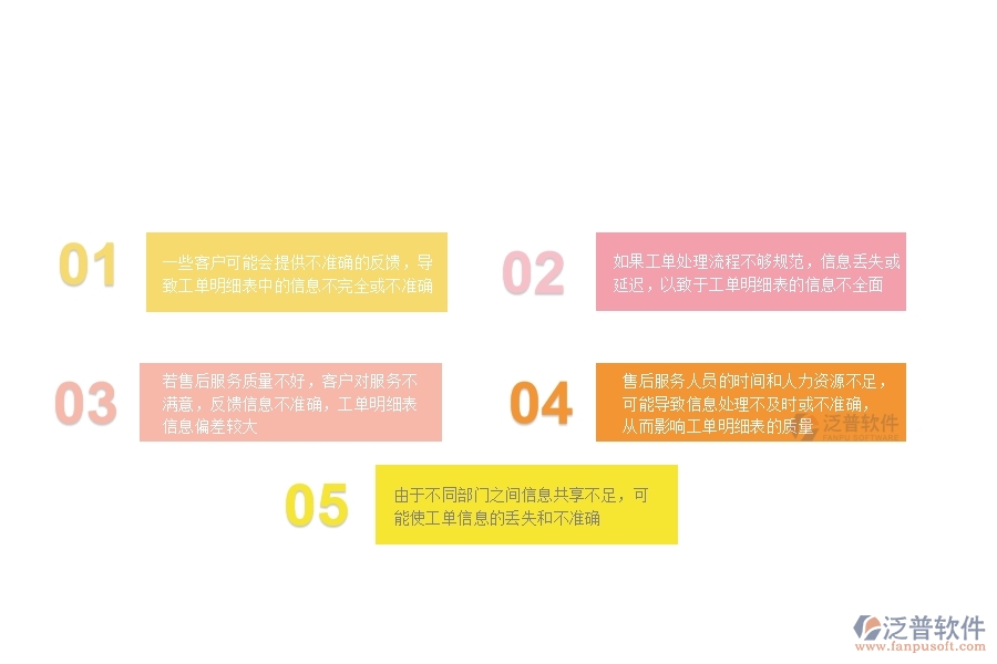 由于不同部門之間信息共享不足，可能使工單信息的丟失和不準確