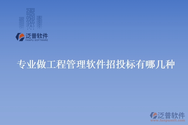 專(zhuān)業(yè)做工程管理軟件招投標(biāo)有哪幾種
