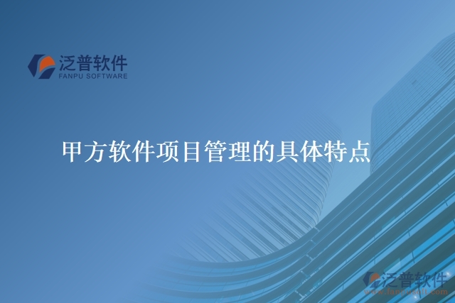 甲方軟件項目管理的具體特點(diǎn)