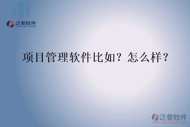 項(xiàng)目管理軟件比如？怎么樣？