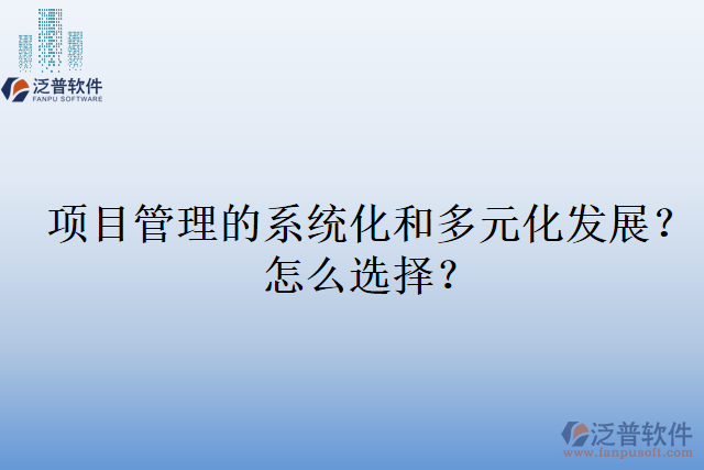 項(xiàng)目管理的系統(tǒng)化和多元化發(fā)展？怎么選擇？