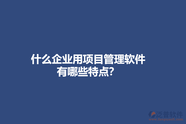 什么企業(yè)用項目管理軟件？有哪些特點(diǎn)？