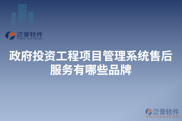 政府投資工程項目管理系統(tǒng)售后服務有哪些品牌