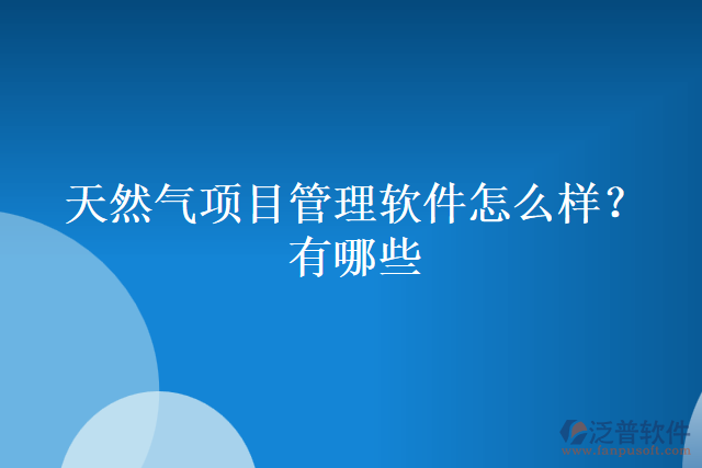 天然氣項(xiàng)目管理軟件怎么樣？有哪些