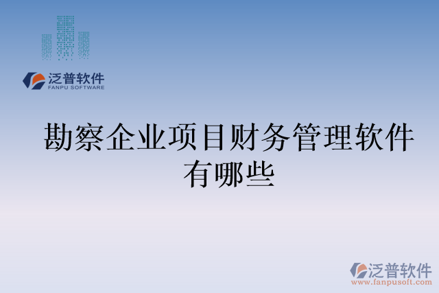 勘察企業(yè)項目財務管理軟件有哪些