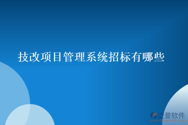 技改項目管理系統(tǒng)招標(biāo)有哪些